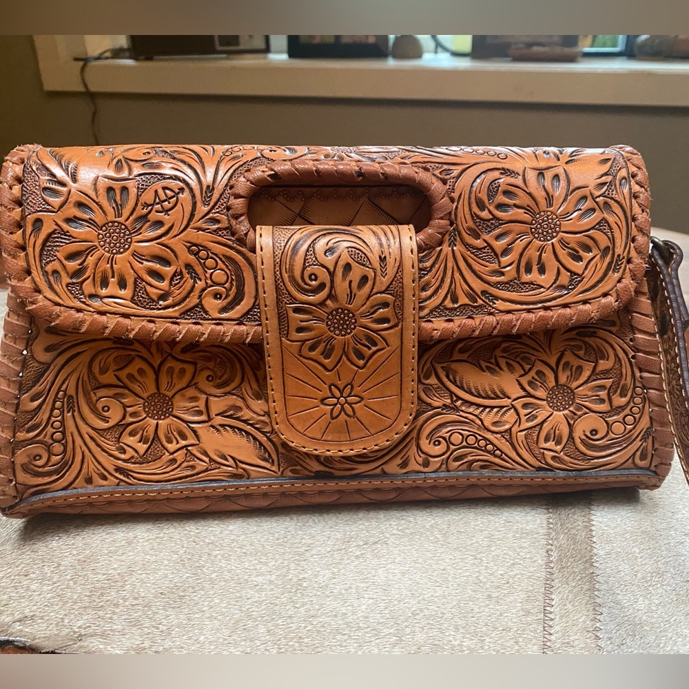 American Darling tooled leather handbag